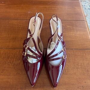 Elegant Burgundy Slingback Heels